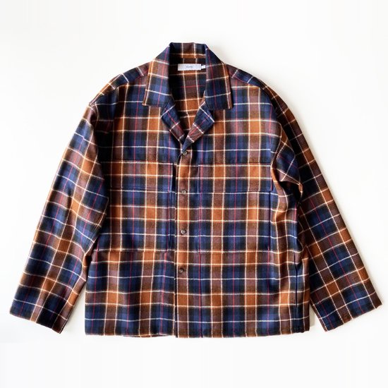 Graphpaper グラフペーパー Wool Check Military Shirt BLUE CH,BEIGE CH- EQUIPMENT  エキップメント 通販 WEB STORE