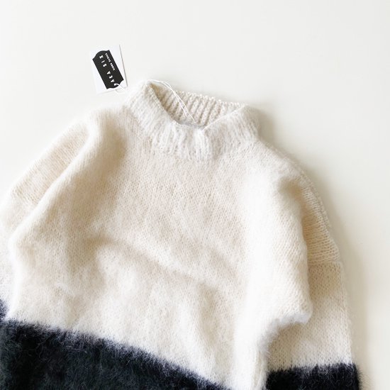 AKA SIX by Simon Barker × Fragment design MOHAIR JUMPER HALF N HALF-  EQUIPMENT エキップメント 通販 WEB STORE