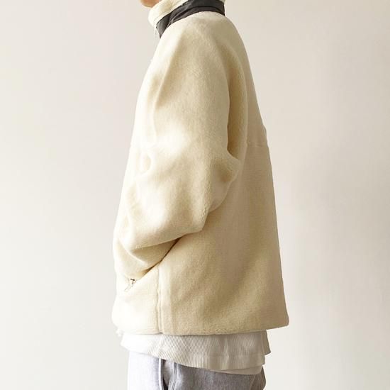 Graphpaper グラフペーパー Wool Boa Zip Up Blouson WHITE- EQUIPMENT