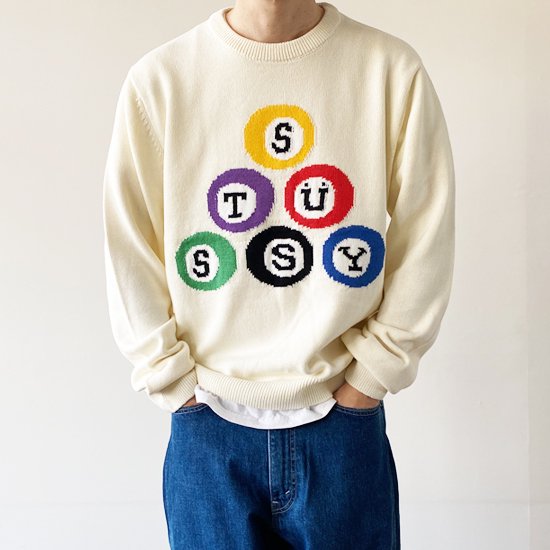 Stussy billiard sweater ステューシー ビリヤードセーター folija