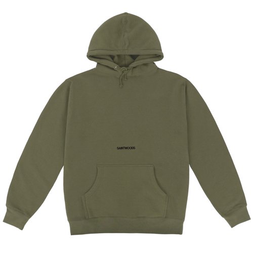 SAINTWOODS SAINTWOODS LOGO HOODIE ARMY GREEN- EQUIPMENT エキップ