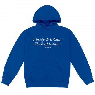 <img class='new_mark_img1' src='https://img.shop-pro.jp/img/new/icons1.gif' style='border:none;display:inline;margin:0px;padding:0px;width:auto;' />SAINTWOODS<br>END IS NEAR HOODIE<br>BLUE