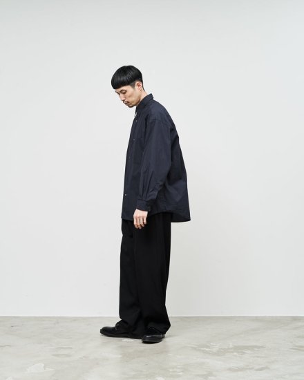 Graphpaper グラフペーパー Broad Oversized L/S Regular Collar Shirt NAVY- EQUIPMENT  エキップメント 通販 WEB STORE