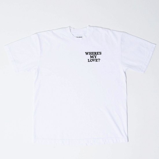 NICK GEAR WHERE'S MY LOVE? Print T-shirt WHITE- EQUIPMENT エキップ