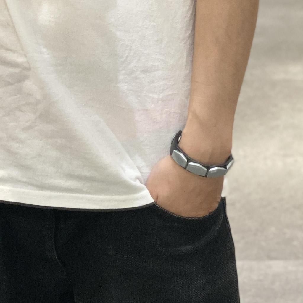 PEEL & LIFT ピール＆リフト レザー リストバンド PEEL&LIFT leather wrist strap レザーリストバンド・black - tity