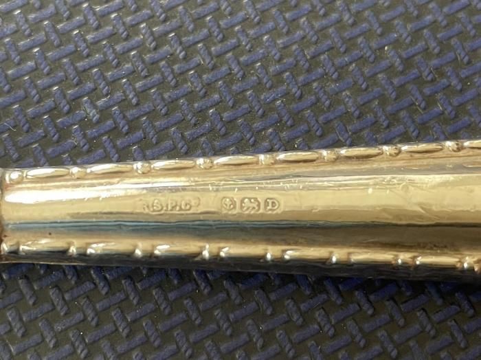 イギリスアンティーク 純銀製バターナイフ6本セットボックス付