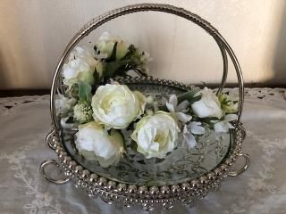 エレガント 薔薇雑貨☆脚付小物置き☆新品 夢み 薔薇