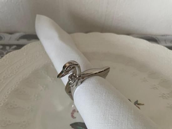 スワン・ナプキンリング4個セット - アンティークと薔薇雑貨のお