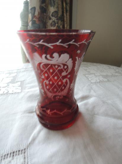 ボヘミアングラス 花瓶 - 花瓶