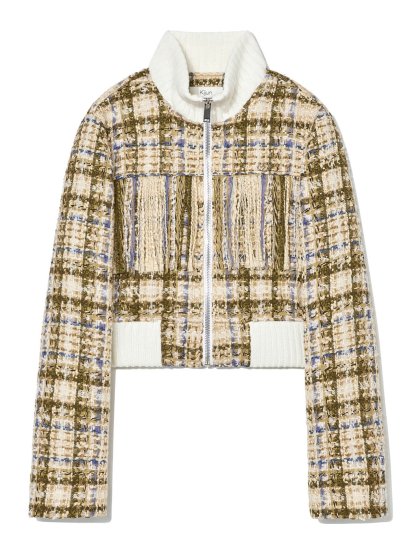 Kijun Tweed Crop Jacket - VONDOT｜レディースセレクトショップ