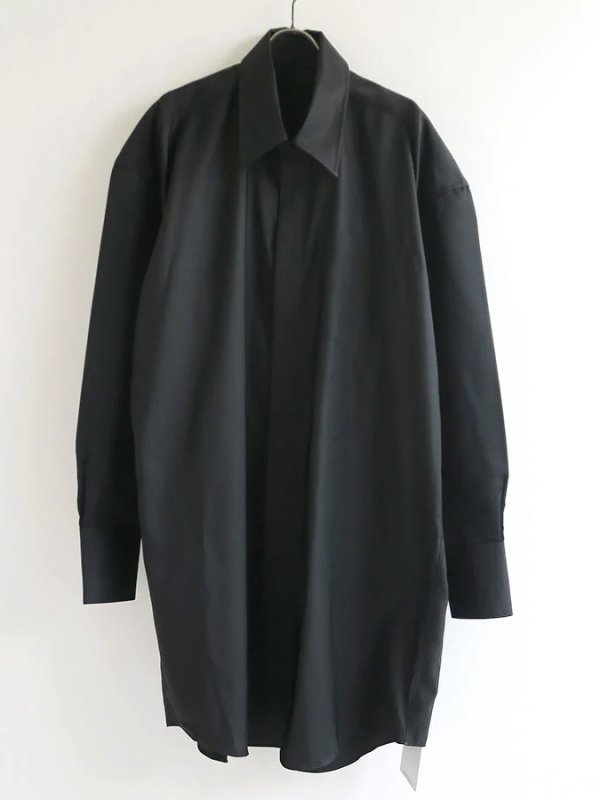 KISHIDAMIKI grosgrain shirt with leather label - VONDOT｜レディースセレクトショップ