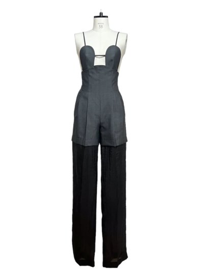 FETICO ORGANZA PANELED 2WAY BRA JUMPSUIT - VONDOT｜レディースセレクトショップ