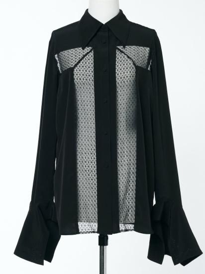 トップス FETICO LACE PANELED CREPE SHIRT FETICO LACE PANELED CREPE SHIRT - VONDOT｜レディースセレクト