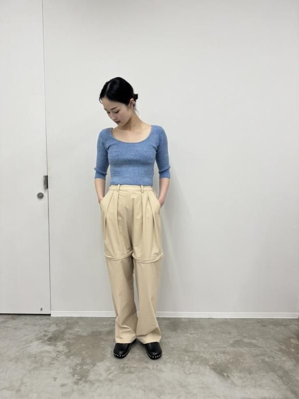 Mediam 2Way Rib Knit Tops - VONDOT｜レディースセレクトショップ