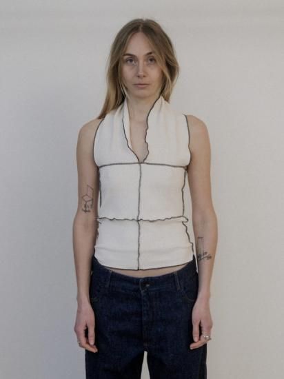 トップス baserange cinder halter neck top sizeS Cinder Halter Top in Assortment | Fine organic cotton rib