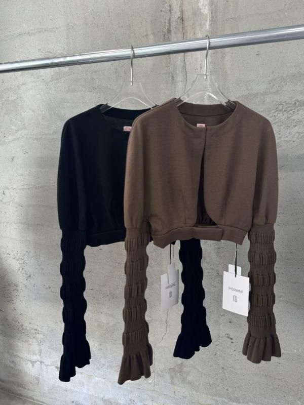 【FETICO】STRIPE KNIT BOLERO CARDIGAN FETICO STRIPE KNIT BOLERO CARDIGAN