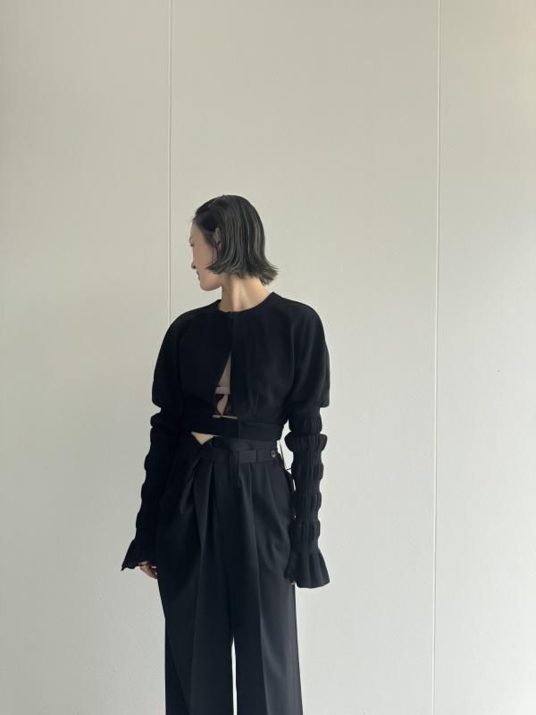 FETICO STRIPE KNIT BOLERO CARDIGAN - VONDOT|レディース FETICO STRIPE KNIT BOLERO CARDIGAN - VONDOT|レディース