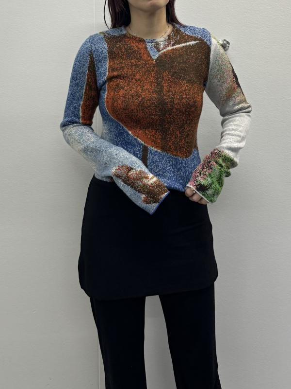 Mediam Photo Knit Pullover - VONDOT|レディースセレクトショップ Mediam Photo Knit Pullover - VONDOT|レディースセレクトショップ