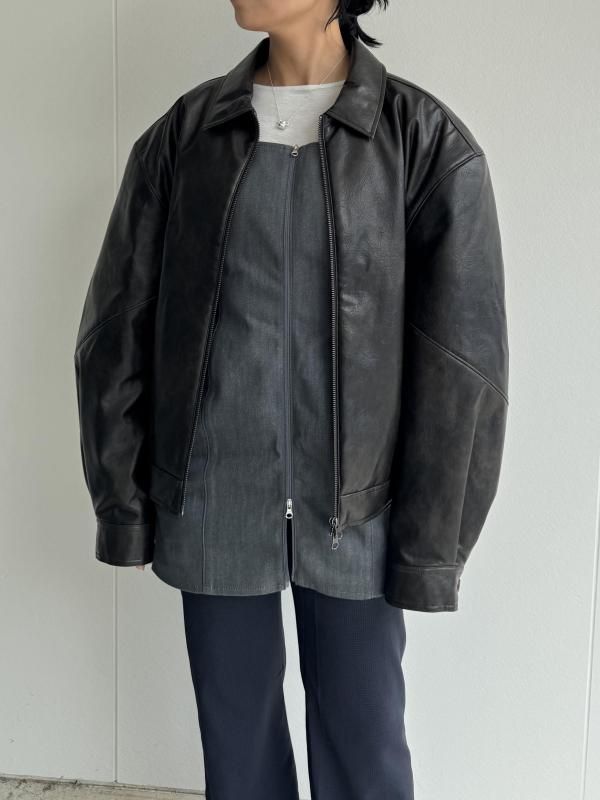 AMOMENTO Synthetic Leather Blouson - VONDOT｜レディースセレクト