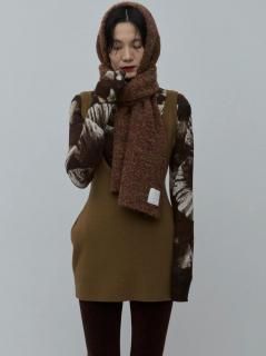 小物 FETICO WOOL CASHMERE KNIT HOODED SCARF FETICO(フェティコ)のWOOL CASHMERE KNIT HOODED SCARF GRAY