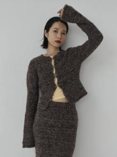 Mediam ミディアム Jacquard layered tops ブラウン Mediam