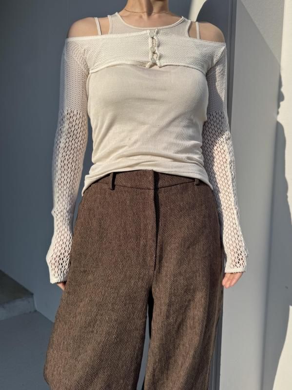 トップス FETICO RASCHEL LACE KNIT CROPPED BOLERO FETICO RASCHEL LACE KNIT CROPPED BOLERO - VONDOT｜レディース