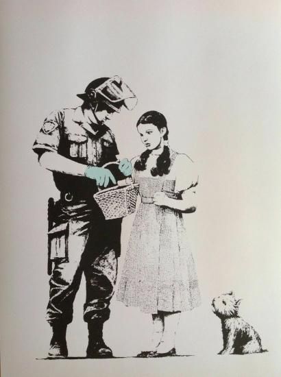 額装済BANKSY PULP FICTION WCP バンクシーシルクスクリーンBanksyタイトル