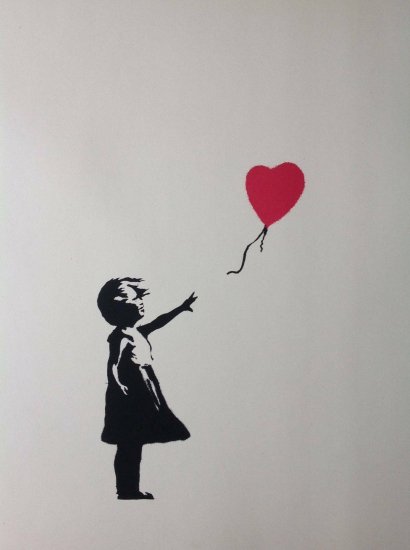 Banksy Balloon Debate バンクシー 白（風船赤） フィギュア