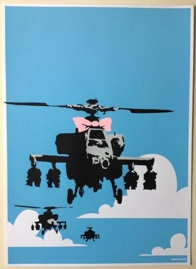 Banksy バンクシー HAPPY CHOPPERS シルクスクリーン プリント WCP SCREEN PRINT リプロダクション 現代アート -  アート通販店舗 NODE