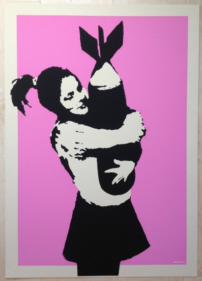 Banksy バンクシー BOMB HUGGER シルクスクリーン プリント WCP SCREEN PRINT リプロダクション 現代アート -  アート通販店舗 NODE