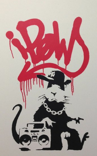WCP バンクシー Banksy:GANGSTA RATシルクスクリーン-