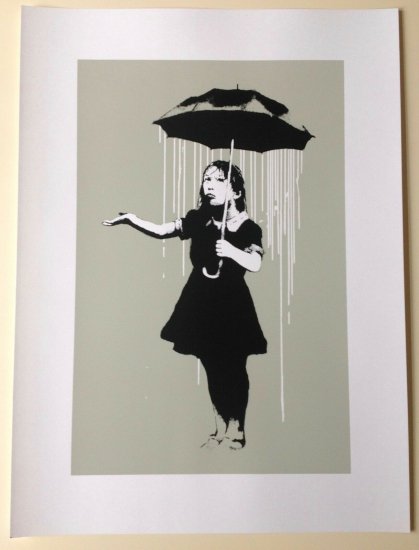 Banksy バンクシー NOLA (WHITE RAIN) シルクスクリーン プリント WCP SCREEN PRINT リプロダクション  現代アート - アート通販店舗 NODE