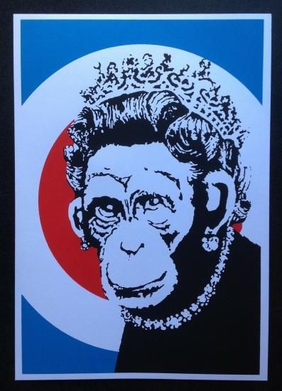 Banksy バンクシー MONKEY QUEEN シルクスクリーン プリント WCP SCREEN PRINT リプロダクション 現代アート -  アート通販店舗 NODE