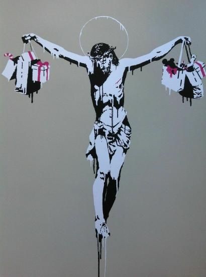 Banksy バンクシー CHRIST WITH BAGS シルクスクリーン プリント WCP SCREEN PRINT リプロダクション 現代アート  - アート通販店舗 NODE