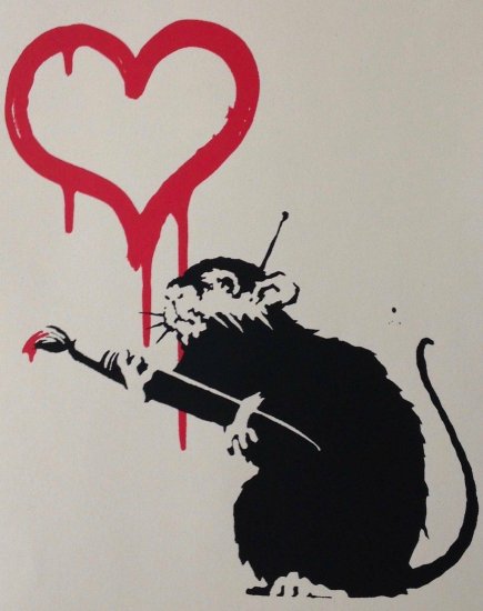 Banksy バンクシー LOVE RAT シルクスクリーン プリント WCP SCREEN PRINT リプロダクション 現代アート -  アート通販店舗 NODE