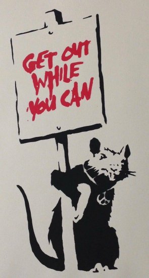 Banksy バンクシー GET OUT WHILE YOU CAN シルクスクリーン プリント WCP SCREEN PRINT リプロダクション  現代アート - アート通販店舗 NODE