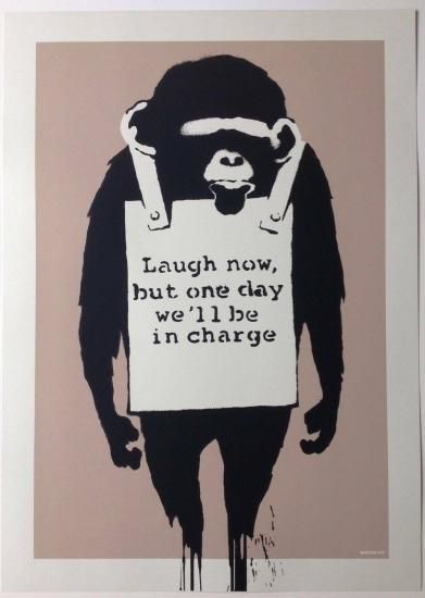 Banksy バンクシー LAUGH NOW シルクスクリーン プリント WCP SCREEN PRINT リプロダクション 現代アート -  アート通販店舗 NODE