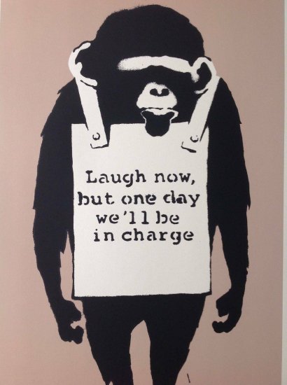 Banksy バンクシー LAUGH NOW シルクスクリーン プリント WCP SCREEN PRINT リプロダクション 現代アート -  アート通販店舗 NODE