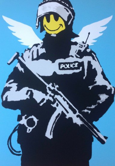 Banksy バンクシー FLYING COPPER WCP リプロダクション シルクスクリーン プリント 現代アート - アート通販店舗 NODE