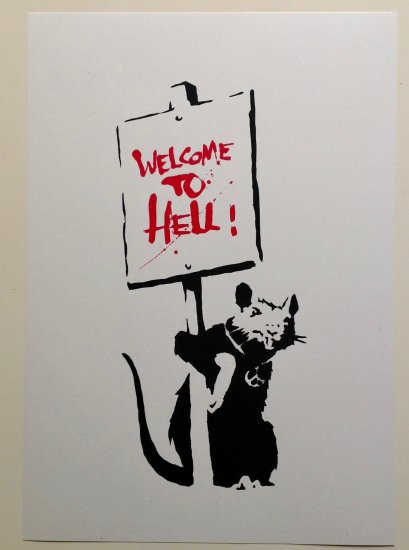 Banksy バンクシー WELCOME TO HELL シルクスクリーン プリント WCP SCREEN PRINT リプロダクション 現代アート  - アート通販店舗 NODE