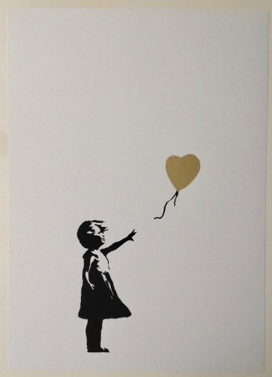 Banksy】『 バンクシー 「Girl with Balloon (GOLD)」WCP リ