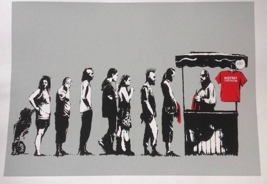Banksy バンクシー DESTROY CAPITALISM WCP リプロダクション シルクスクリーン プリント 現代アート - アート通販店舗  NODE