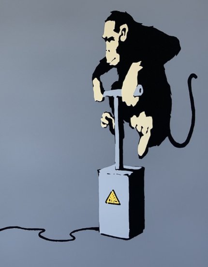 Banksy バンクシー MONKEY DETONATOR リプロダクション シルクスクリーン プリント 現代アート - アート通販店舗 NODE