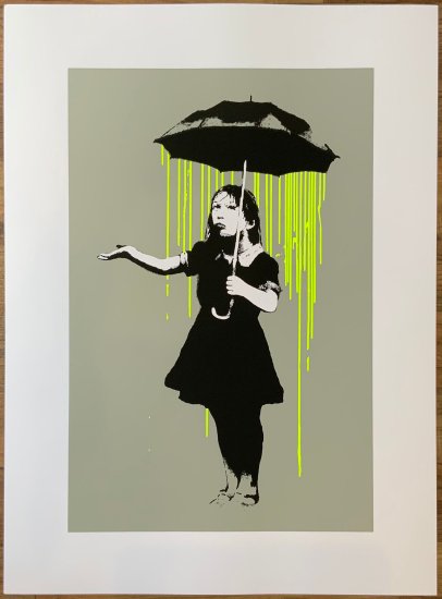 Banksy バンクシー NOLA FLUORESCENT RAIN リプロダクション シルクスクリーン プリント 現代アート - アート通販店舗  NODE