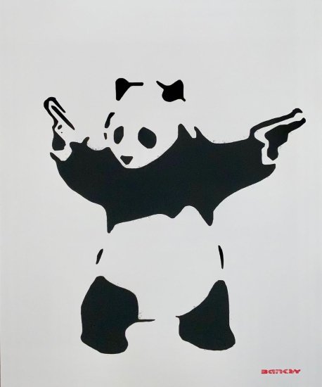 WCP Banksy バンクシーPANDA WITH GUNS リプロダクション シルクスクリーン プリント 現代アート - アート通販店舗 NODE