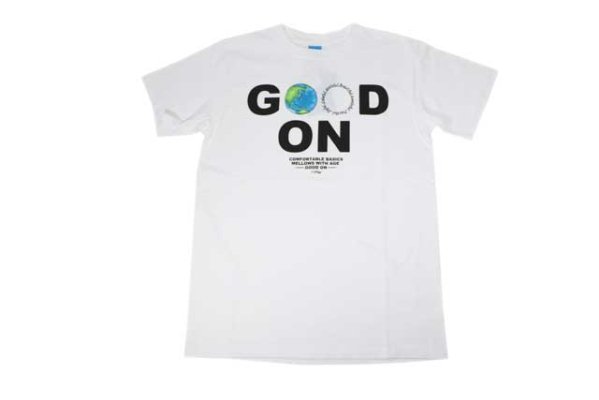 GOOD ON/グッドオン メンズ半袖 グッドオンアースロゴTシャツ ホワイト