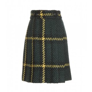  2015 Miu Miuߥ奦ߥ奦Check tweed skirt