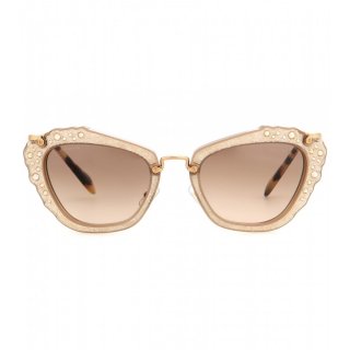  2015 Miu Miuߥ奦ߥ奦Embellished cat-eye sunglasses