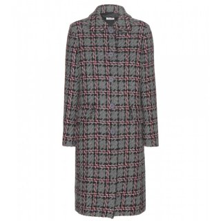  2015 Miu Miuߥ奦ߥ奦Check wool coat