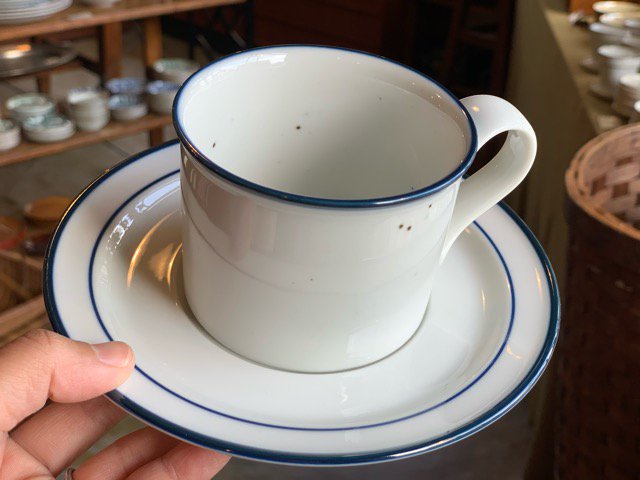 1980's～dead stock cup&saucer(ブルー,カップとソーサーセット)実店舗